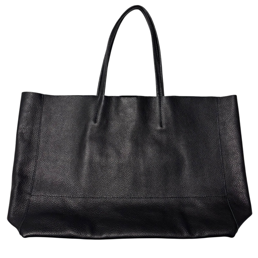 Adoratti Leather Carryall Tote Black Italian Leather NWOT Elegant Tote Bag - Picture 3 of 16
